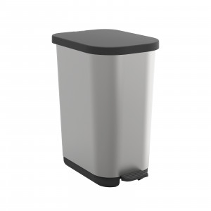ROTHO Ribo Silver - odpadkový koš s pedálem – 35l