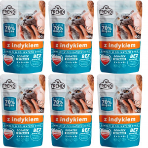 FRENDI kousky v omáčce s krůtím masem - mokré krmivo pro kočky - 6x100g