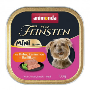 ANIMONDA Vom Feinsten Senior Mini Chicken with rabbit and basil - vlhké krmivo pro psy - 100g