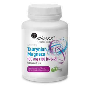 ALINESS Magnesium Taurate 100 mg with B6 (P-5-P) – doplněk stravy – 100 kapslí