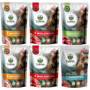 TURNA MIX příchutí – mokré krmivo pro psy – 6x500g