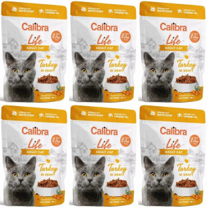 CALIBRA Cat Life Adult Turkey in gravy - mokré krmivo pro kočky - 6x85g