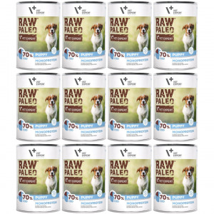VETEXPERT Raw Paleo Puppy Mono Treska - vlhké krmivo pro štěňata - 12x400g