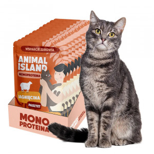 ANIMAL ISLAND Mono Jehněčí - mokré krmivo pro kočky - 10x100 g
