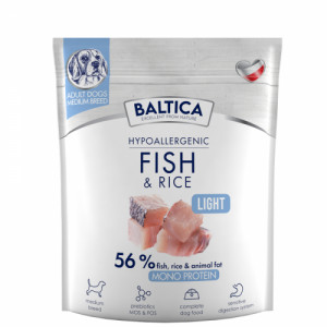 BALTICA Nutraceutic Hypoallergenic Light M Fish with rice - suché krmivo pro psy - 1kg