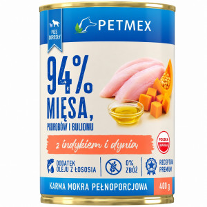 PETMEX with turkey and pumpkin - vlhké krmivo pro psy - 400g