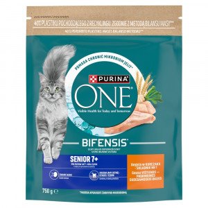 PURINA One Bifensis Senior 7+ Rich in chicken - suché krmivo pro kočky - 750g