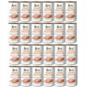 BRIT Mono Protein Turkey & Sweet potato - vlhké krmivo pro psy - 24x400g