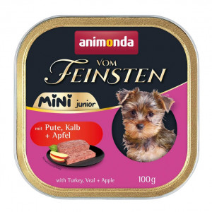 ANIMONDA Vom Feinsten Junior Mini Turkey with veal and apple - vlhké krmivo pro psy - 100g