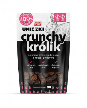 UNISZKI Crunchy Králík s mátou a kopřivou - pochoutka pro psa - 80g