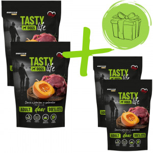 BIOFEED Tasty Dogs Life Jelen - vlhké krmivo pro psy - 2x500g + 2x500g ZDARMA