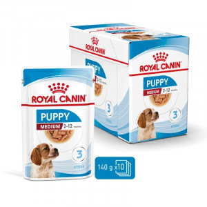 ROYAL CANIN Medium Puppy - vlhké krmivo pro psy - 10x140g