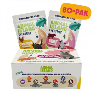 ANIMAL ISLAND Chicken / Beef Fillets in broth - mokré krmivo pro kočky - 80x85g