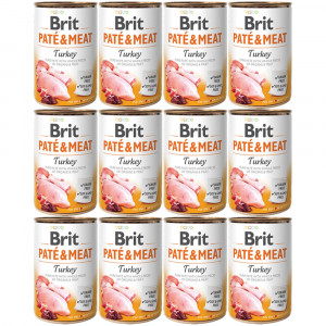 BRIT Paté & Meat Turkey - vlhké krmivo pro psy - 12x400g