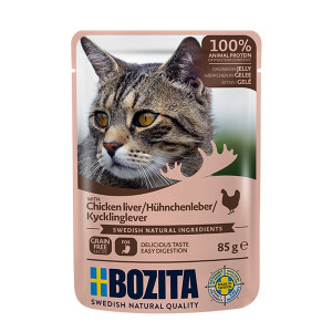 BOZITA Chicken liver Chunks in jelly - mokré krmivo pro kočky - 85g
