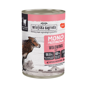 WIEJSKA ZAGRODA Monoprotein Beef - mokré krmivo pro kočky - 400g