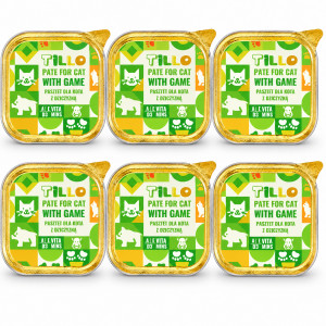 TILLO Paštika se zvěřinou - mokré krmivo pro kočky - 6x100g