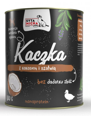 SYTA MICHA Duck with coconut and sage - mokré krmivo pro psy - 800g