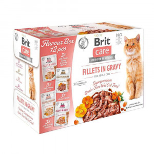 BRIT Care fillets in gravy box – vlhké krmivo pro kočku – 12x85g