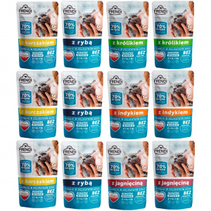FRENDI kousky v omáčce MIX příchutí - mokré krmivo pro kočky - 12x100g