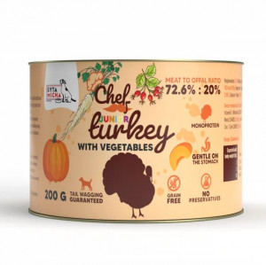 SYTA MICHA Chef Junior Turkey with vegetables Mono - vlhké krmivo pro psy - 200g