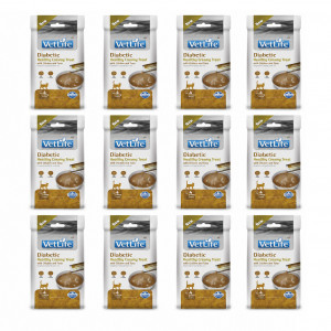 FARMINA Vet Life Cat Diabetic Creamy treat with Chicken & Tuna box – pamlsek pro kočku – 12x(4x15g)