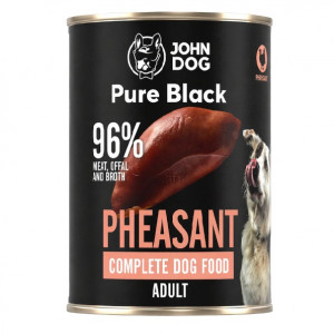 JOHN DOG Pure Black Mono Bažant - vlhké krmivo pro psy - 400g