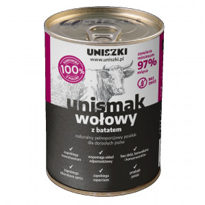 UNISZKI UNIsmak beef with sweet potato - vlhké krmivo pro psy - 400g