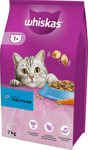 WHISKAS Cat Adult s tuňákem - suché krmivo pro kočky - 7 kg