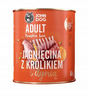 JOHN DOG Pumpkin Lamb with rabbit and pumpkin - vlhké krmivo pro psy - 800g