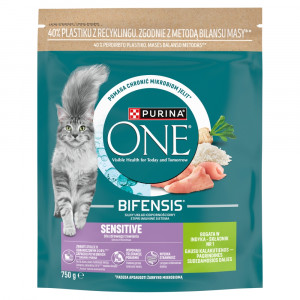 PURINA One Bifensis Sensitive Rich in turkey - suché krmivo pro kočky - 750g