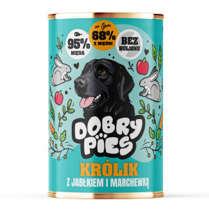 DOBRY PIES Rabbit with apple and carrot - vlhké krmivo pro psy - 400g