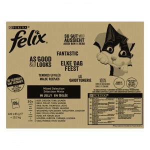 PURINA Felix Fantastic Mix in jelly - mokré krmivo pro kočky - 120x85g