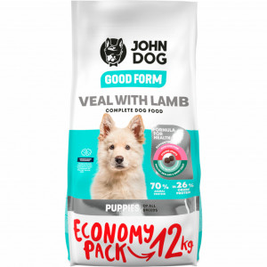JOHN DOG Good Form Puppy Veal with lamb - suché krmivo pro psy - 12 kg