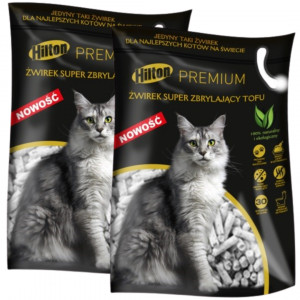 HILTON Tofu Super hrudkující stelivo pro kočky – 2×5l/2,5kg