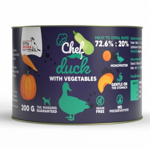 SYTA MICHA Chef Duck with vegetables Mono - vlhké krmivo pro psy - 200g