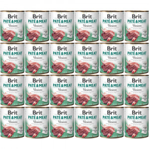 BRIT Paté & Meat Venison - vlhké krmivo pro psy - 24x800g