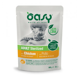 OASY Chunks in gravy Sterilized Chicken - mokré krmivo pro kočky - 85g