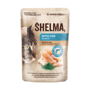 SHELMA with cod in sauce - mokré krmivo pro kočky - 85g