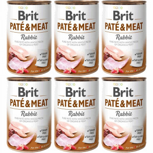 BRIT Paté & Meat Rabbit mokré krmivo pro psy - 6x400g