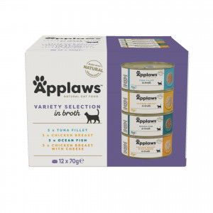 APPLAWS Variety selection multipack in broth - mokré krmivo pro kočky - 12x70g