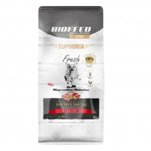 BIOFEED Euphoria Fresh Adult Mini & Small Pork with beef - suché krmivo pro psy - 8kg