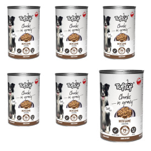 TUF TUF Meaty chunks with game - vlhké krmivo pro psy - 6x1250g