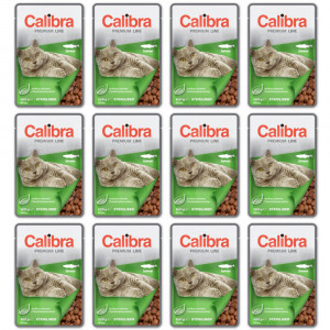 CALIBRA Cat Premium Sterilised Salmon - mokré krmivo pro kočky - 12x100g