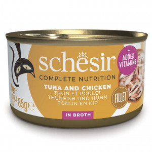 SCHESIR in cooking water Tuna with chicken and rice - mokré krmivo pro kočky - 85 g