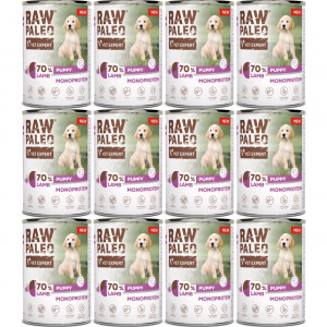 VETEXPERT Raw Paleo Štěně Mono Jehněčí - vlhké krmivo pro psy - 12x400g