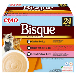 INABA Ciao Bisque Creamy soup with chicken, beef and fish - pamlsek pro kočky - 24x40g