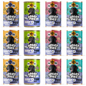 DOBRÝ PES Surf & Turf MIX příchutí – mokré krmivo pro psy – 12×400 g