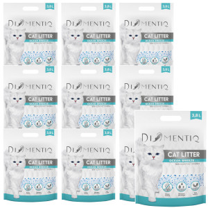 DIAMENTIQ Ocean Breeze silikagelové podestýlka, nehrudkující pro kočky – 10x3,8 l