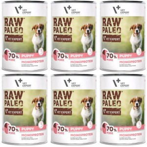 VETEXPERT Raw Paleo Puppy Monoprotein Vepřové - vlhké krmivo pro štěňata - 6x400g